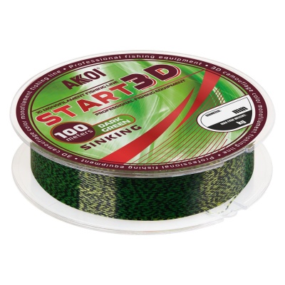 Леска AKKOI START 3D 100m dark-green 0.10mm
