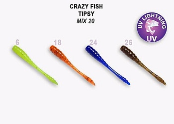 Силикон. приманки Crazy Fish TIPSY 2 9-50-M20-6