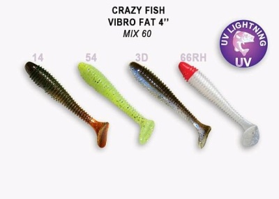Силикон. приманки Crazy Fish Vibro Fat 4  14-100-M60-6