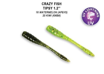 Силикон. приманки Crazy Fish TIPSY 1.2 69-30-16/20-6