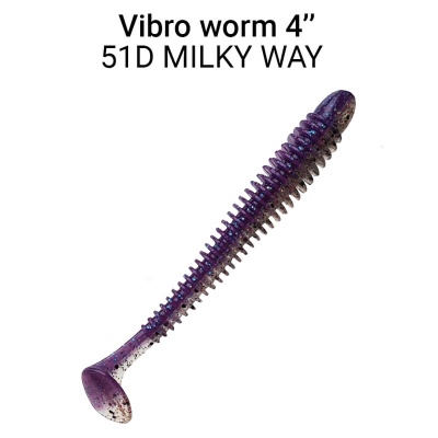 Силикон. приманки Crazy Fish Vibro Worm 4.  75-100-51d-6