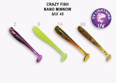 Силикон. приманки Crazy Fish NANO MINNOW  6-40-M48-6 