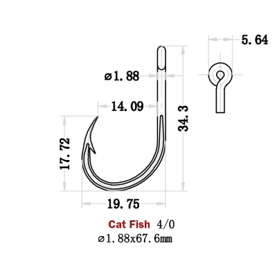 Крючки Saikyo Cat Fish FT № 4/0 (10 шт)