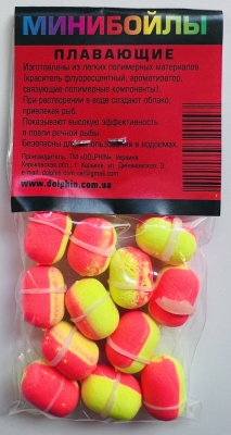 Бойлы Dolphin 8/14 плавающие (клубника-опарыш)