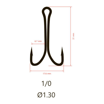 Крючки Saikyo двойн. Normal Shank KH-11041 № 1/0 BN (100шт.)