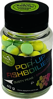Бойлы Dolphin 10 мм POP-UP(горох-клюква)