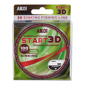 Леска AKKOI START 3D 100m dark-green 0.50mm