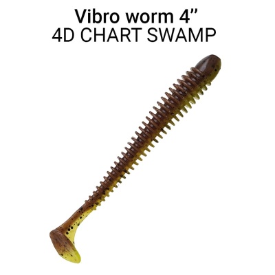 Силикон. приманки Crazy Fish Vibro Worm 4.  75-100-4d-6