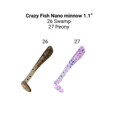 Силикон. приманки Crazy Fish Nano minnow 1.1 68-27-26/27-6