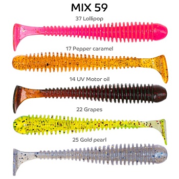 Силикон. приманки Crazy Fish Vibro Worm 3.  11-75-M59-6