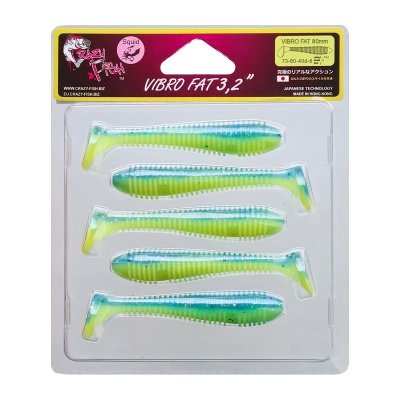 Силикон. приманки Crazy Fish Vibro Fat 3.2  73-80-40d-6