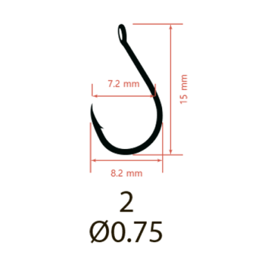 Крючки Saikyo KH-10026 Chinu Ring BN № 2 (10шт.)