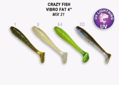 Силикон. приманки Crazy Fish Vibro Fat 4  14-100-M21-6