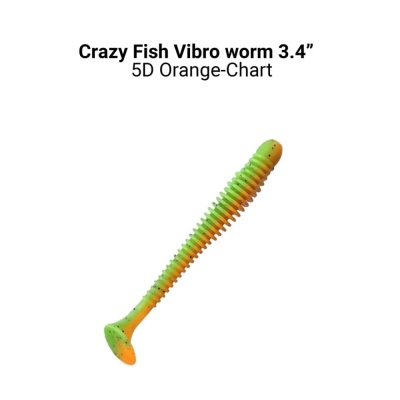 Силикон. приманки Crazy Fish Vibro Worm 3.4  13-85-5d-6 