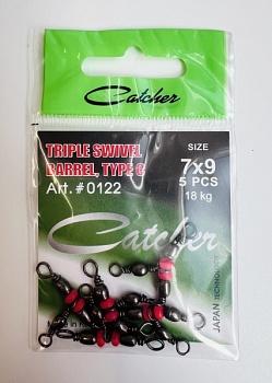 Catcher  Тройной вертлюг с бусиной 7х9