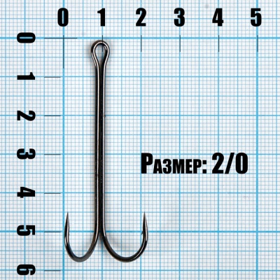 Крючок AKKOI двойник удлинённый №2/0