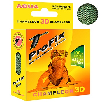 Плетеный шнур AQUA ProFix Chameleon 3D Jungle 0.18mm 100m 