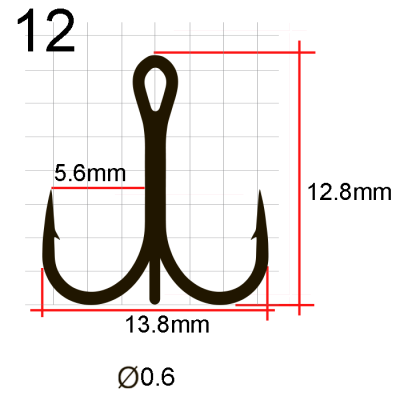 Крючки Saikyo тройн. 7001 BN № 12 (50 шт.)