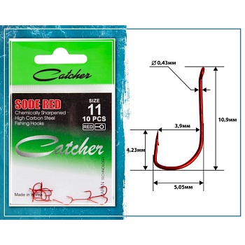 Крючок Catcher Sode Red  № 11