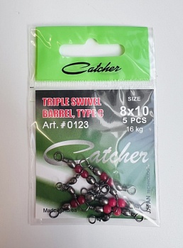 Catcher  Тройной вертлюг с бусиной 8х10